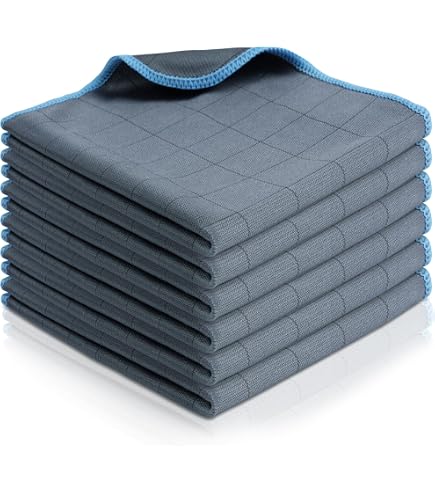 6 Chiffons Microfibre Lavandola Pour Vitres - 30x30cm - Nettoyage Sans Traces - Fibres Carbone