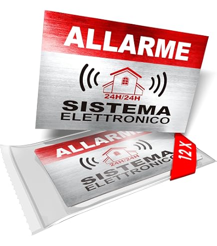 Cartello Segnaletico UNI 7543 "Impianto D'Allarme Collegato Con Forze Dell'Ordine" - Adesivo In Vinile 330x125mm