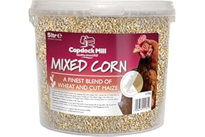 Copdock Mill Mixed Corn Poultry Feed with Verm-X 5ltr Tub﻿, Packaging May Vary