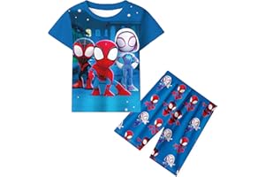 BERHANGO Spidey Pyjamas Spider Pjs Boys Morales Nightwear Cartoon Spide Man Pjs Set Sleepwear 2-10 Years