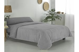 D DONEGAL COLLECTIONS Donegal Collections Funda Nórdica Coralina Cama 105 Gris - Funda Nordica Cama 105 Coralina - Incluye 1 Funda de Almohada - Funda Nordica Tacto Extra Suave Ideal Invierno y Otoño 200 gr² Antiácaros