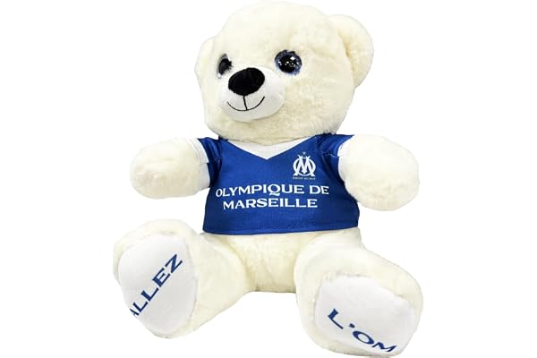 OLYMPIQUE DE MARSEILLE Peluche Ours Om - Collection Officielle 18 cm