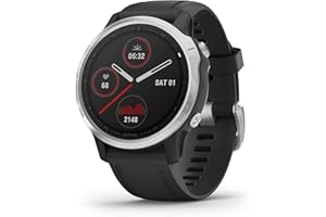 Garmin fenix 6S, Ultimate Multisport GPS Watch, Smaller-Sized, Heat and Altitude Adjusted V02 Max, Pulse Ox Sensors and Training Load Focus, Silver with Black Band