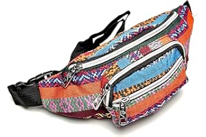 HCZ Riñonera Hippie Estilo étnico riñonera para Hombres Mujeres y niños,Multicolor Bolsa para Viajes, Festivales, Vacaciones, Senderismo, Correr, al Aire Libre, Camping (Multicolor 3)
