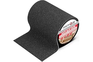 FIXCHORD Anti Slip Tape for Steps, 5m*150mm Heavy Duty Grip Tape for indoor & outdoor, Non Skid Tape for Stair Treads, Non Slip Strips for Steps Ramp, Waterproof High Traction, 80 Grit, Black