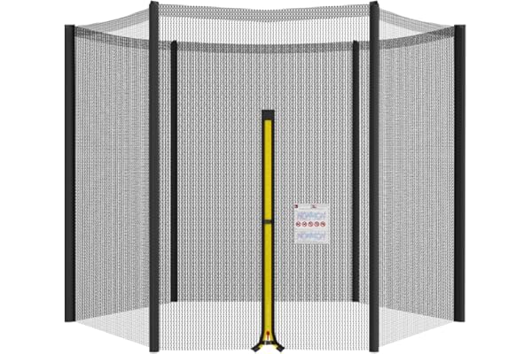 Cliselda Filet Trampoline 244 305 366 397 423 cm,Filet de Protection pour Trampolines 6 8 Barres,Résistant aux UV - Noir/Bleu/Vert/Rose