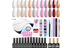 ‎PHOENIXY phoenixy Gelnägel Starterset, Gelnägel Set 10ml 12 Farben UV Gel Nagellack Set mit UV Lampe 36W UV/LED Nagelset Gelnägel Starterset mit Top Base Coat Nägel Selber Machen zu Hause