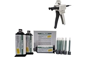 Ber-Fix 2K Hochleistungskleber 30 Min 2K Kleber Kunststoff 2K Metallkleber Extra Stark 3x 50g für Kartuschenpresse + Pistole + 10 Spitzen