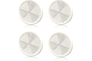AOJO 4 PCS 60mm Rond catadioptre de remorque Blanc Auto-adhésifs Signal réflecteur Plastique pour remorque à Chevaux, Voiture, Camion, Caravane, fourgonnette, Garage, Pont