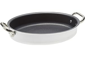 BALDASSARE AGNELLI Pentole Agnelli ALSA120S30 Tegame Ovale con Maniglie, Alluminio, Argento, 30 cm