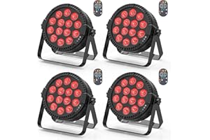 DayFlicker 4PCS 14 * 6 W LED Luce Par, 4 in 1 RGBW Disco Party Stage Light con telecomando 4/8 CH Master-Slave Semovente Par Light Spotlight Adatto per Festival Club DJ Palco Nozze