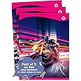 TARGET PUBLICATIONS A4 Size Long Notebooks for Students | Single Line Ruled 76 Pages in Each | Soft Cover, 21 cm x 29.7 cm Approx | GSM 57 | Useful for School, College & Office | Set of 3 | Bike
