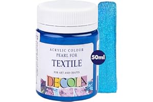 Nevskaya Palitra Blue Pearl Acrylic Colours for Textile Decola in Plastic Jars 50 ml