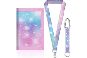 KORSAOT Brustbeutel Kinder, Brustbeutel Mädchen mit Schlüsselband, Rosa Sternenhimmel Geldbeutel, Portmonee Kinder, Portemonnaie, Geldbörse Kinders