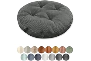 ‎LSJOAW Lsjoaw Sitzkissen Rund 30cm Dicke 6cm 1 Stück Bodenkissen Rund Sitzpolster Stuhlauflage Sitzpolster Stuhlkissen Polster Auflage für Wohnzimmer Büro Konferenzraum Cordstoff （Dunkelgrau）