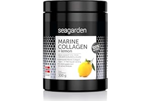 Seagarden Collagene Idrolizzato Marino Puro I dal merluzzo artico norvegese selvatico I Integratore per Capelli, Pelle, Ossa e Articolazioni| in Polvere I Gusto di limone I 300 g
