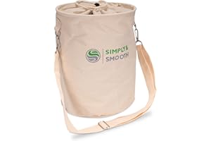 SimplySmooth XXL worek na spinacze do prania na 300 spinaczy do bielizny – worek na klamerki ze 100% bawełny z bardzo dużymi karabińczykami do zawieszenia – kosz na spinacze do prania z zamknięciem