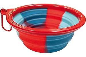 Croci Silikon-Hundenapf für Reisen, hygienischer, langlebiger Futter- und Wasserbehälter mit Karabiner, 350 ml