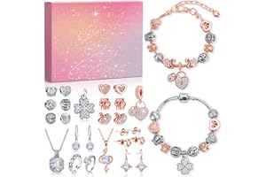 GRANDFUN Ladies Jewelllery Advent Calendar 2025 Women: Teen Girls Advent Calendar 2025 Fillers for Kids, Jewellery for Women Charm Bracelet Ladies Teenagers Girls Christmas Gifts for Her