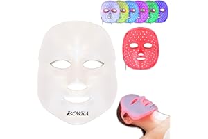 ‎BOWKA BOWKA LED Gesichtsmaske, Licht Photon Gesicht Spa Hautpflege Haut straffen für Hautverjüngung Faltenbehandlung Anti Akne, Anti Falten, Anti blemish, Sommersprossen entfernen