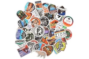 CoolChange Set di adesivi in vinile per parchi nazionali degli Stati Uniti, 50 pezzi