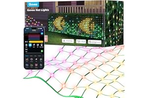 Govee Lekka Siatka łańcuchowa do Krzewów z 480 Diodami LED, Inteligentna Siatka Oświetleniowa Zewnętrzna 0,88 × 2,86 m z Wieloma Trybami, Funkcja DIY do Krzewów na Halloween, Dekoracja Trawnika, IP65