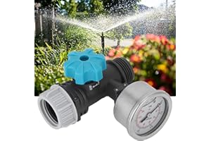 ALVINLITE Watering Controller Water Pressure Regulator Valve with Pressure Gauge for Garden Plant Irrigation