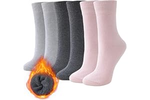 Niorasen Chaussette Chaude Femme, Thermiques Chaussette en Laine et Coton, Chaussette Hiver Femme, Épaisses Douces, Le Cadeau de Noël pour Femme 35-38 39-42 6 Paires