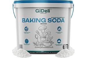 GiDeli Bikarbonat 1 kg - Rent Natriumbikarbonat, Livsmedelskvalitet | Utan tillsatser, för matlagning, bakning, tvätt och städning, mångsidig användning i hemmet, pulver