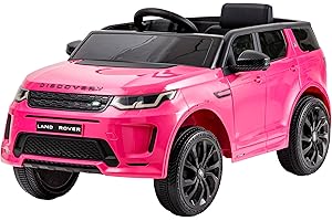 Baroni Toys Macchina Elettrica per Bambini Land Rover Range Rover Baby car Elettrica Full Optional Rosa, Auto Telecomandata con Sedile in Pelle e Porte Apribili, Doppio Motore 12V, Carico fino a 25 Kg