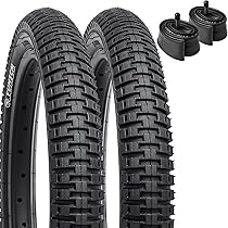 Lot De 2 Pneus Vélo 18 Pouces – YunSCM 18 X 2,125 (57-355) – 60 TPI – Valve Schrader