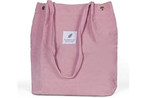 iophi Damska torba na ramię, duża, sztruksowa, torebka na co dzień, do biura, na wycieczkę szkolną, zakupy, niezwykle lekka