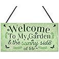 RED OCEAN Welcome To My Garden Plaque Outdoor Shed Summer House Sign Novelty Chic Decor Friendship Gift