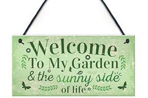 RED OCEAN Targa con scritta "Welcome to my garden" per esterni e casa estiva, decorazione chic, regalo dell'amicizia