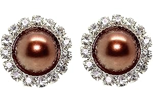 Bluebubble FOREVER Diamante Pearl Stud Earrings on Gift Card