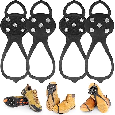 Ramponi Antiscivolo Per Scarpe - Catene Da Ghiaccio In Acciaio E TPE - Taglia 38-45, Con Borsa - 2