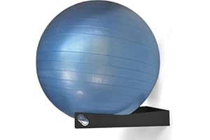 MEOLLO Soporte de Pared para Pelota de Pilates, Yoga, Fitness, Equilibrio, Fisioterapia y Pelota para Embarazadas, 100% Acero al Carbono