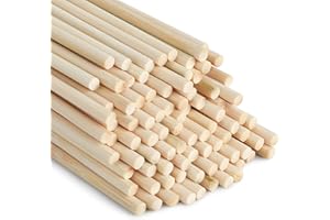 SOSMAR 90Pcs Bamboo Dowel Rods 30CM/11.8 inch x 5 MM, Wooden Dowels, Unfinished Natural Wooden Sticks for Crafting Projects, Art Projetcts, DIY Paint Stirrer Sticks