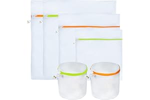 JUMPY MOO'S Bolsa para lavadora de JM con cremallera – Bolsa de lavado para ropa delicada, ropa interior, sujetadores, bolsa lavadora para almacenamiento y viajes – Bolsas para la colada (2L, 2M, y 2 Redondas)