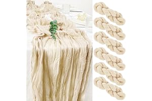 DANXIAN Bieżnik na stół, 6 szt., beżowy ręcznik serowy, bieżnik na stół w stylu boho, na wesele, do dekoracji, na przyjęcie urodzinowe, 90 x 300 cm