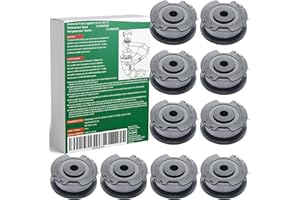GARHWAL Szpula podkaszarki do trawy Bosch - 10 sztuk szpula trymera F016800569, kompatybilna z akumulatorową podkaszarką Bosch EasyGrassCut - szpula żyłki Ø 1,6 mm x 4,8 m (10 zapasowych szpul + 1 nasadka)