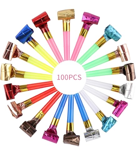 Trombette Festa 100 Pezzi - Corni Colorati Con Sacchetto A Sorpresa Per Compleanni, Matrimoni E Eventi - Foto 9