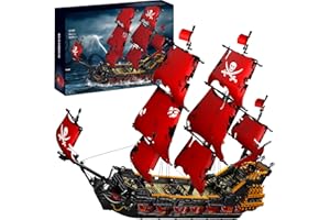 URGEAR Navi Pirata Costruzioni Adulti 3139pz Barca Set 82 * 61cm Nave Gigante Vendetta Regina Anna Mar dei Caraibi Giocattolo Creativi Idea Regalo Compleanno per Amanti Blocchi Donna Uomini Ragazzi