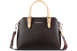 bugatti Ella Handtasche für Damen, Bowling Bag mittelgroß aus Kunstleder