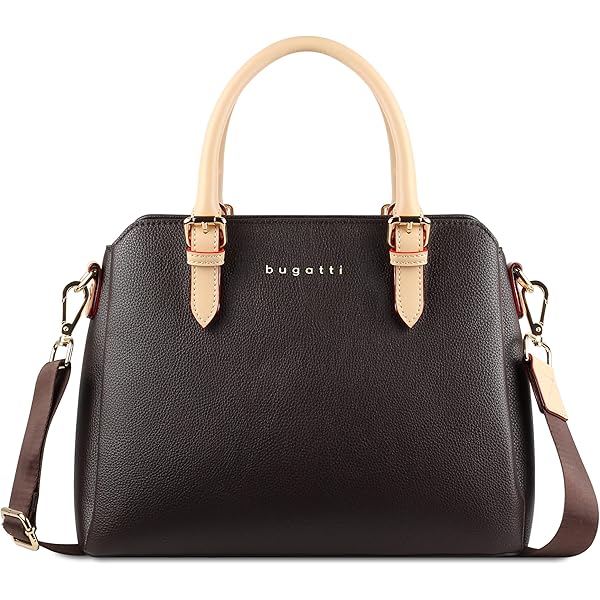 FSD.WG Leder Tote Bag Large - Geräumige Damen Handtasche Schwarz