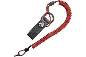 GANZOO Câble spiralé, porte-clés élastique en paracorde, lanière, lanière de clé, sangle de verrouillage extensible, soutienRSG avec mousqueton (bordeaux)