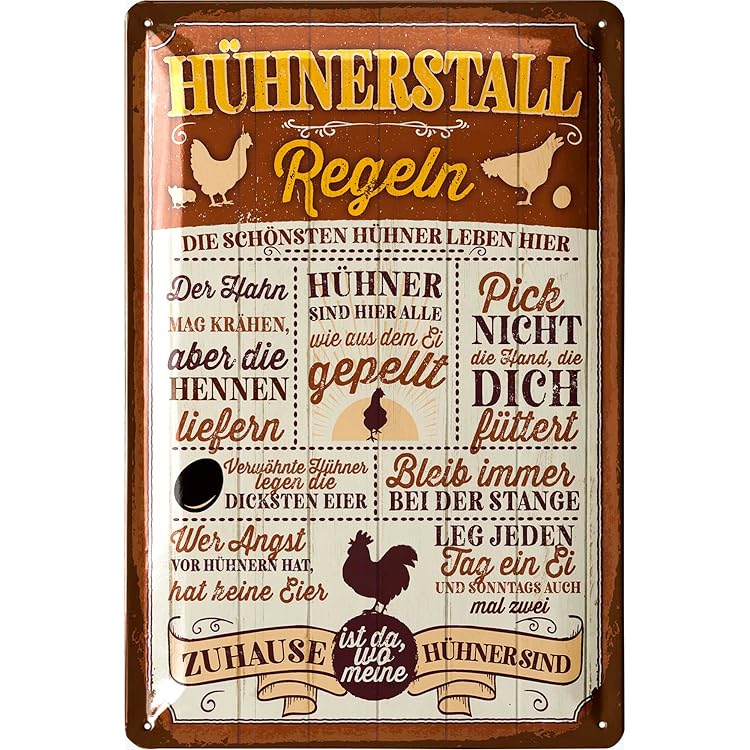 Personalisiertes Hühnerstallschild Aus Metall – Individuell Beschriftbar