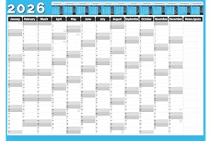 HAZZI 2026 Year Wall Planner Calendar A2 Academic Planner 2026 Large Yearly Calendar 2026 Perfect for School Office or Home Organization 42 x 59.4 CM