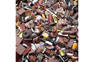 RUNRAYAY 100Pz di Charms per unghie Kawaii al cioccolato, accessori per unghie in resina Flatback, dolci caramelle melma animali 3D decorazione unghie per artigianato fai da te creazione di gioielli