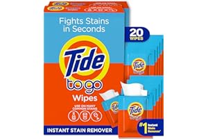 Tide to Go Instant Stain Removing Wipes, 10 Count Wipes (Pack of 2)